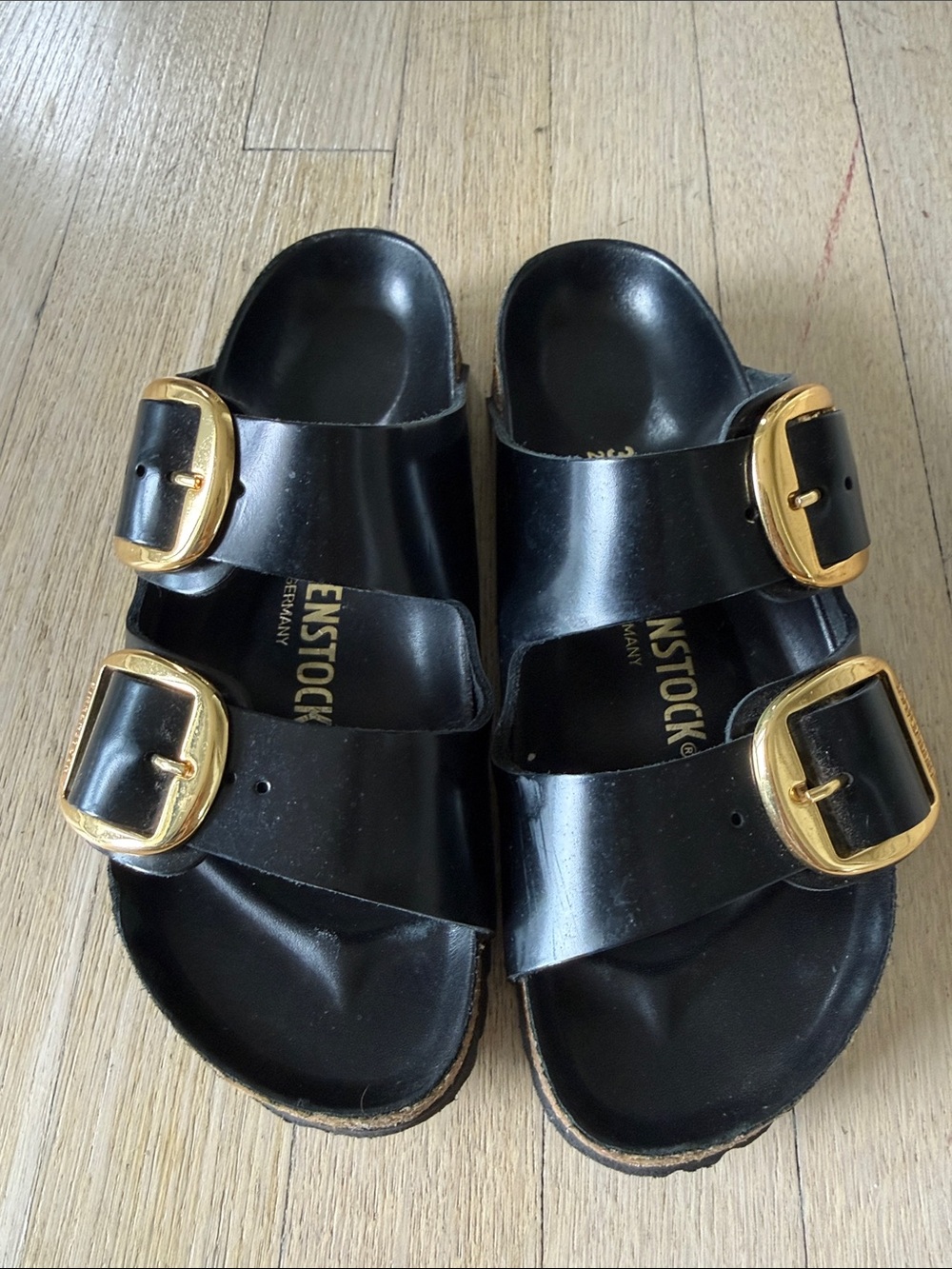 Birkenstock Arizon Big Buckle Sandal High Shine Black size 36 - Picture 3 of 7